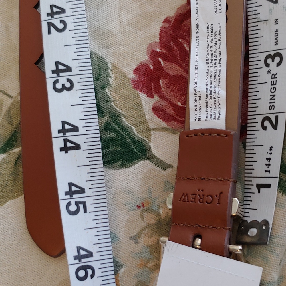 J. Crew Brown Leather Belt with Heart Cutouts Women's size Large/XL NWT - Picture 17 of 17